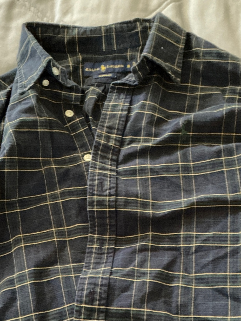Ralph Lauren Dark Blue Plaid Button-Down ShirtXL